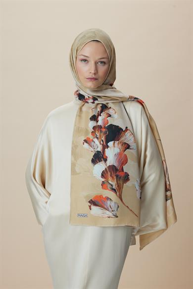 AKVA PAMUK İPEK ŞAL 70*190 CM - CAMEL