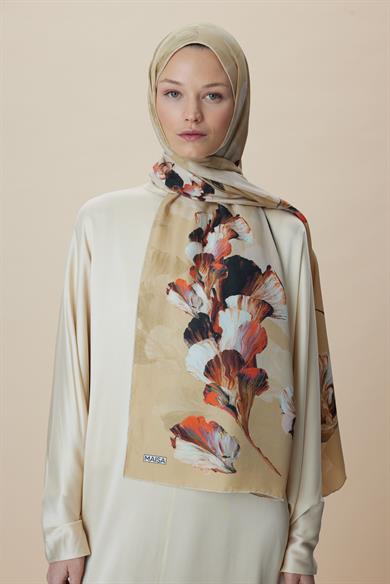 AKVA PAMUK İPEK ŞAL 70*190 CM - CAMEL