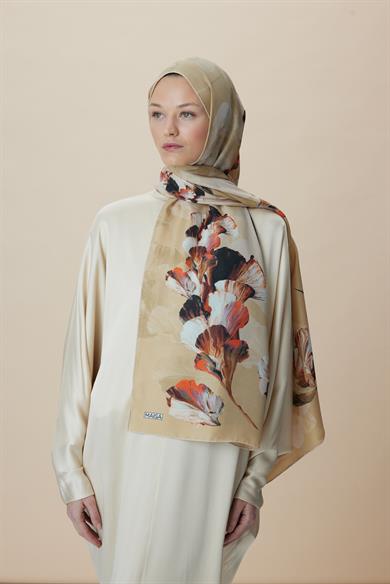 AKVA PAMUK İPEK ŞAL 70*190 CM - CAMEL