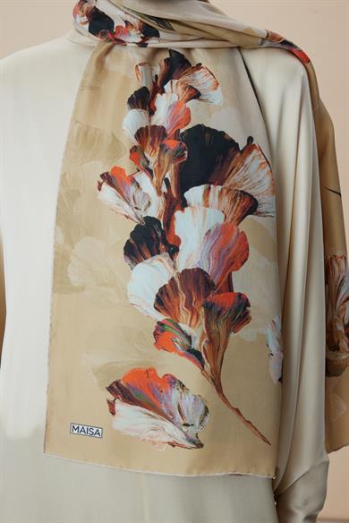 AKVA PAMUK İPEK ŞAL 70*190 CM - CAMEL