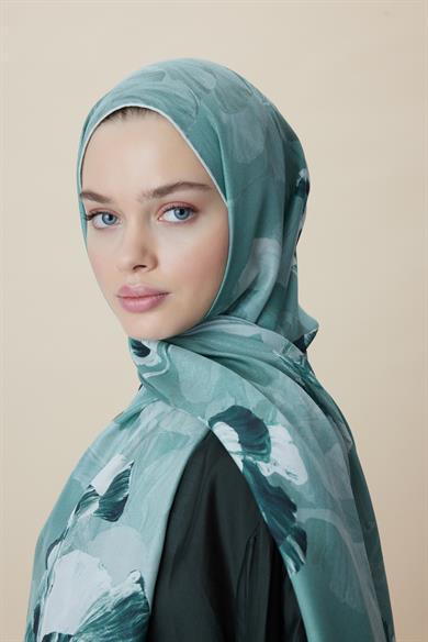 AKVA PAMUK İPEK ŞAL 70*190 CM - IHLAMUR YEŞİLİ