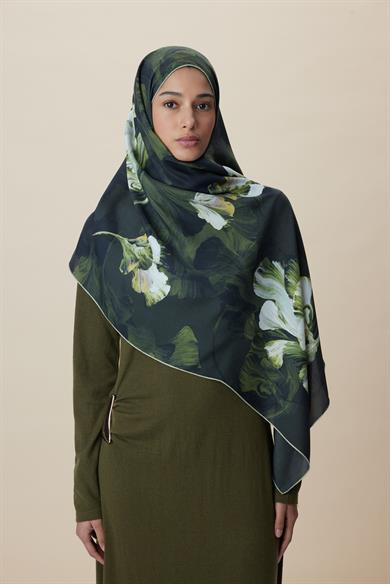 AKVA PAMUK İPEK ŞAL 70*190 CM - KOYU YEŞİL