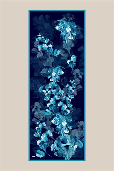 AKVA PAMUK İPEK ŞAL 70*190 CM - LACİVERT