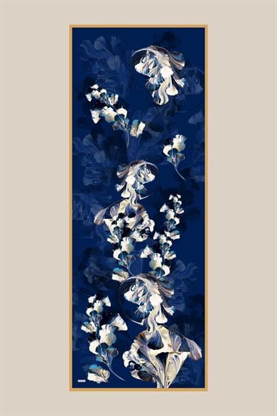 AKVA PAMUK İPEK ŞAL 70*190 CM - MAVİ