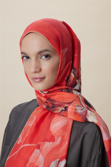 AKVA PAMUK İPEK ŞAL 70*190 CM - NARÇİÇEĞİ