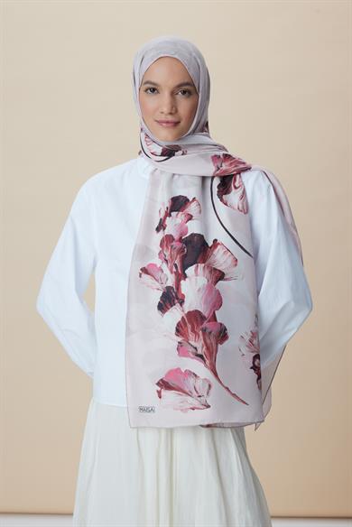 AKVA PAMUK İPEK ŞAL 70*190 CM - PUDRA PEMBE