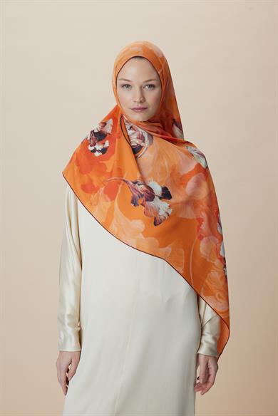 AKVA PAMUK İPEK ŞAL 70*190 CM - TURUNCU