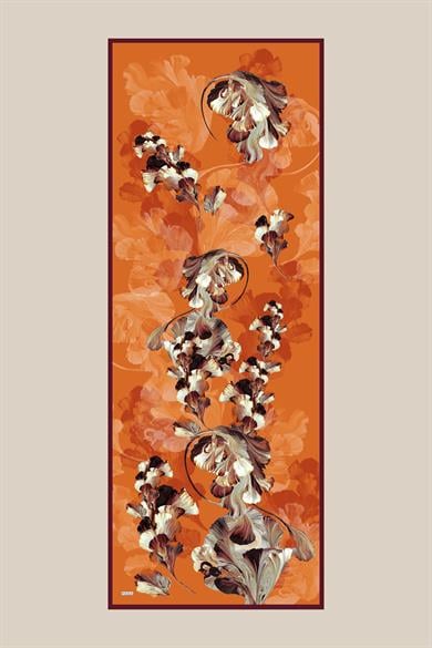 AKVA PAMUK İPEK ŞAL 70*190 CM - TURUNCU