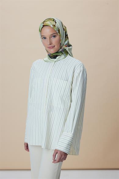 AKVA TİVİL İPEK EŞARP 90*90 CM - AÇIK YEŞİL