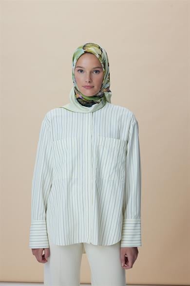 AKVA TİVİL İPEK EŞARP 90*90 CM - AÇIK YEŞİL