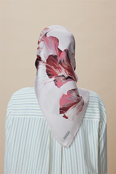 AKVA TİVİL İPEK EŞARP 90*90 CM - PUDRA PEMBE