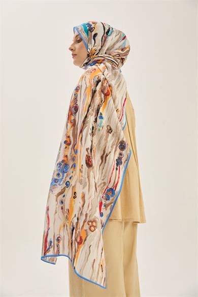 ALAZ FLOŞ VİSKON 70*190CM ŞAL - MAVİ 