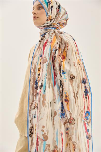 ALAZ FLOŞ VİSKON 70*190CM ŞAL - MAVİ 