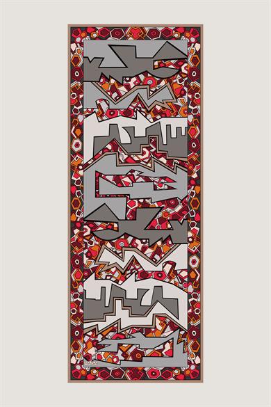 ALEV FLOŞ VİSKON ŞAL 70*190 CM - KIRMIZI