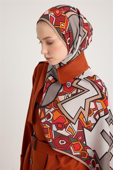 ALEV FLOŞ VİSKON ŞAL 70*190 CM - KIRMIZI