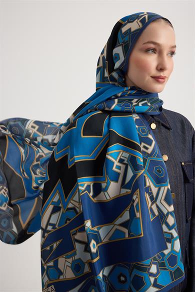 ALEV FLOŞ VİSKON ŞAL 70*190 CM - KOYU MAVİ