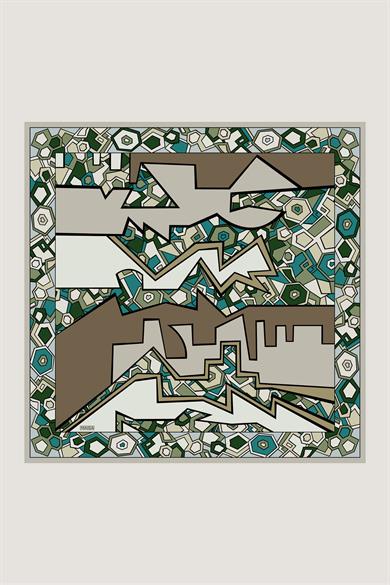 ALEV TİVİL İPEK EŞARP 90*90 CM - BEJ