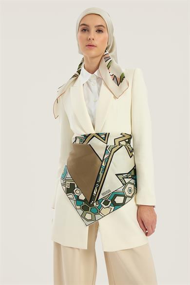 ALEV TİVİL İPEK EŞARP 90*90 CM - BEJ
