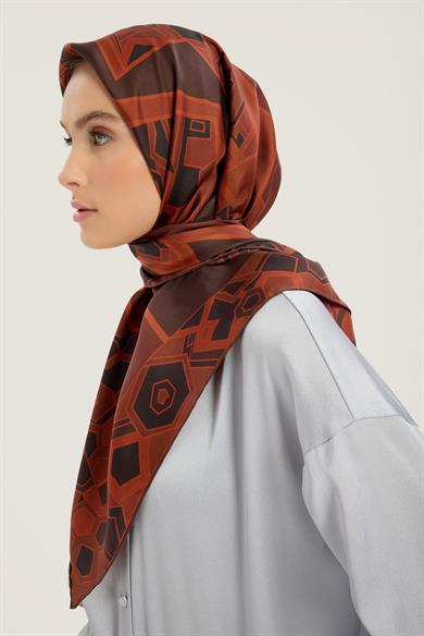ALEV TİVİL İPEK EŞARP 90*90 CM - KIRMIZI