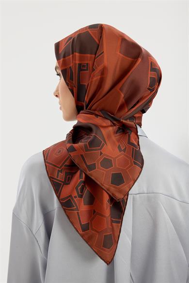 ALEV TİVİL İPEK EŞARP 90*90 CM - KIRMIZI