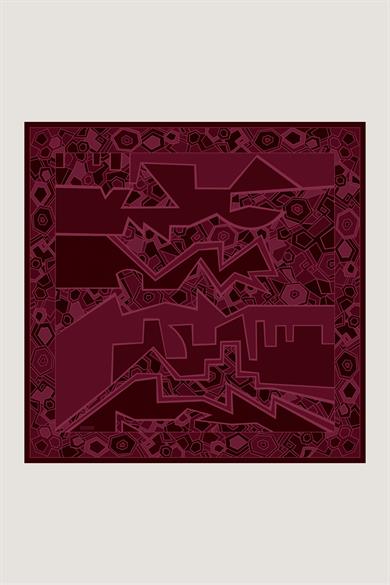 ALEV TİVİL İPEK EŞARP 90*90 CM - MÜRDÜM