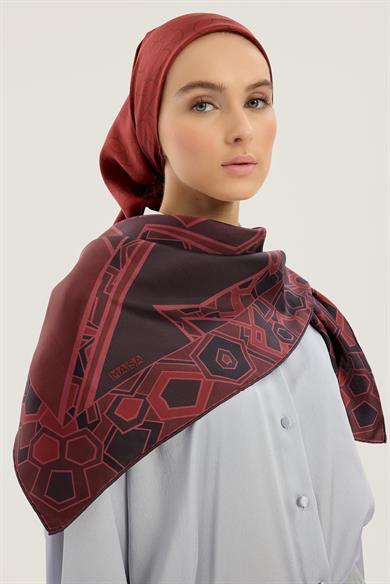ALEV TİVİL İPEK EŞARP 90*90 CM - MÜRDÜM