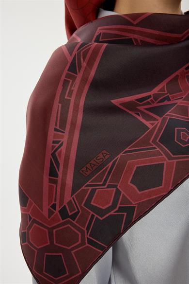 ALEV TİVİL İPEK EŞARP 90*90 CM - MÜRDÜM