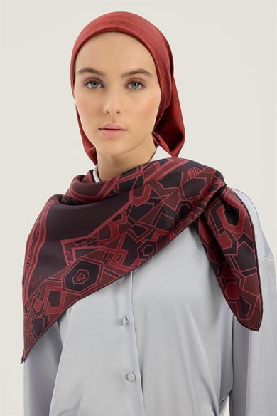 ALEV TİVİL İPEK EŞARP 90*90 CM - MÜRDÜM