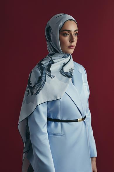 ANİ PAMUK İPEK ŞAL 70*190 CM - MAVİ