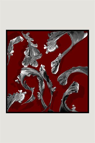 ANİ TİVİL İPEK EŞARP 90*90 CM - BORDO