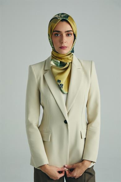 ANİ TİVİL İPEK EŞARP 90*90 CM - FISTIK YEŞİLİ
