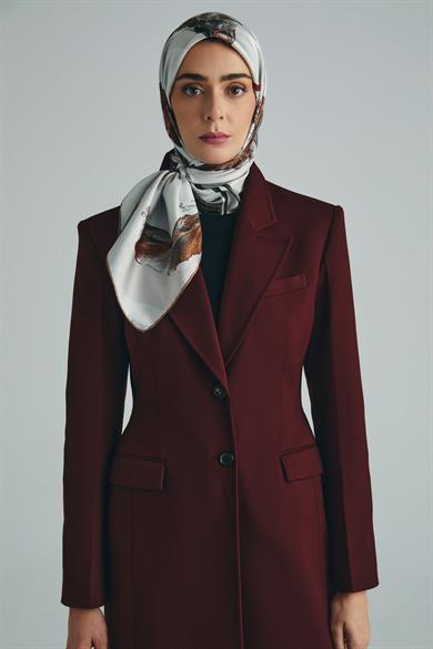 ANİ TİVİL İPEK EŞARP 90*90 CM - VİZON