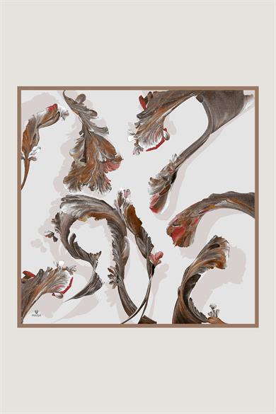 ANİ TİVİL İPEK EŞARP 90*90 CM - VİZON