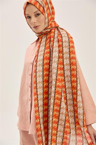 ARF FLOŞ VİSKON 70*190CM ŞAL - TURUNCU 