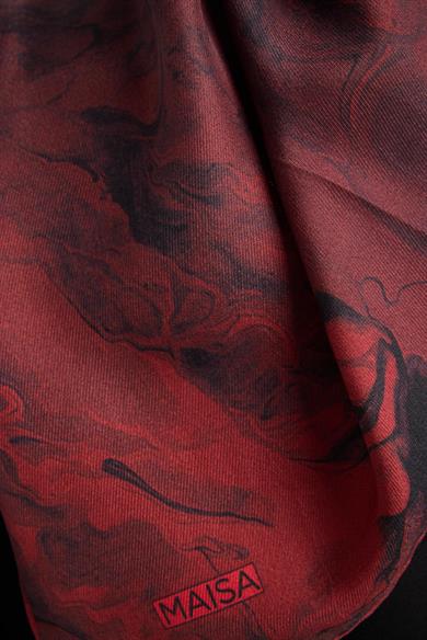 ARIN PAMUK İPEK EŞARP 100*100 CM - KIRMIZI