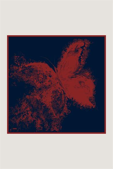 ARIN PAMUK İPEK EŞARP 100*100 CM - KIRMIZI