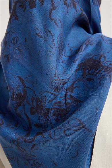 ARIN PAMUK İPEK EŞARP 100*100 CM - MAVİ