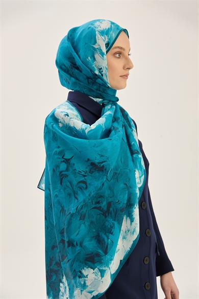 ARUS FLOŞ VİSKON 70*190CM ŞAL - PETROL MAVİ