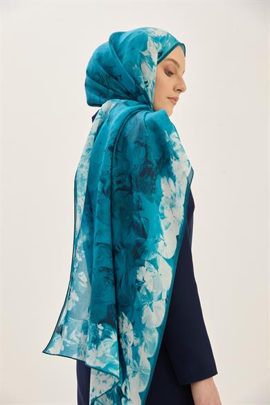 ARUS FLOŞ VİSKON 70*190CM ŞAL - PETROL MAVİ