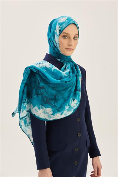 ARUS FLOŞ VİSKON 70*190CM ŞAL - PETROL MAVİ