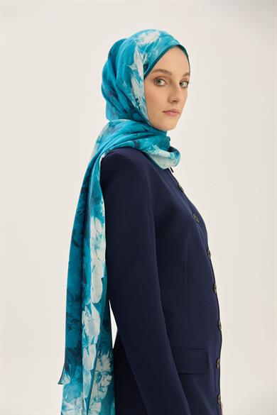 ARUS FLOŞ VİSKON 70*190CM ŞAL - PETROL MAVİ