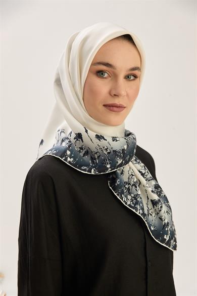 ARUS TİVİL İPEK EŞARP 90*90 CM - EKRU
