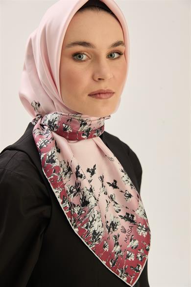 ARUS TİVİL İPEK EŞARP 90*90 CM - PEMBE