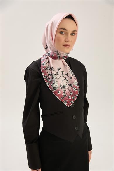 ARUS TİVİL İPEK EŞARP 90*90 CM - PEMBE
