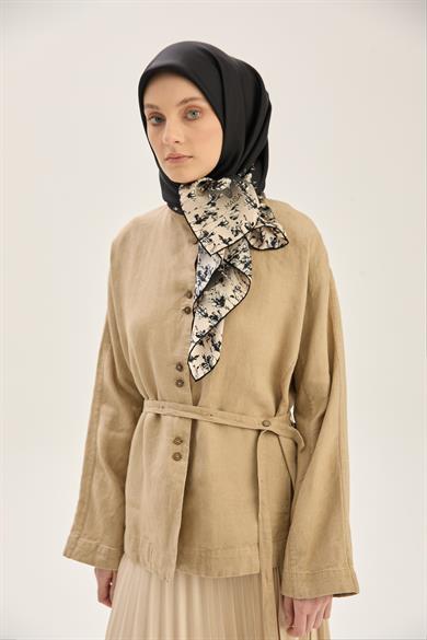 ARUS TİVİL İPEK EŞARP 90*90 CM - SİYAH