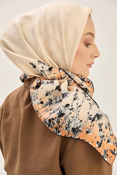 ARUS TİVİL İPEK EŞARP 90*90 CM - TURUNCU