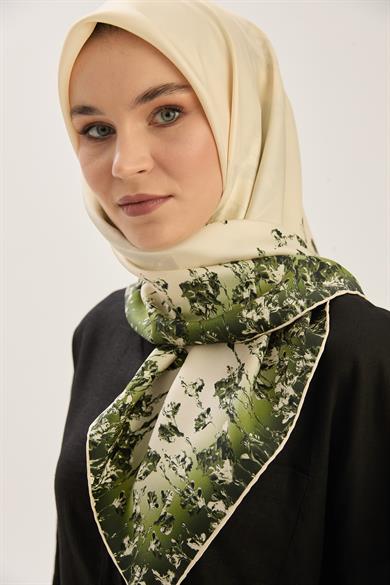 ARUS TİVİL İPEK EŞARP 90*90 CM - YEŞİL