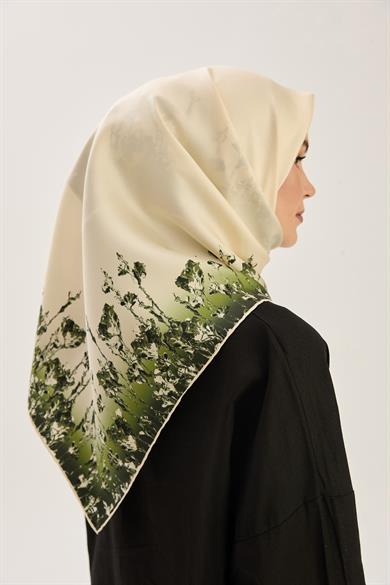 ARUS TİVİL İPEK EŞARP 90*90 CM - YEŞİL
