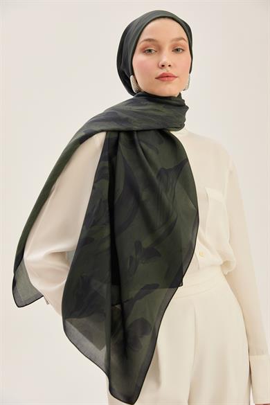 ARYA FLOŞ VİSKON 70*190 CM ŞAL - KOYU YEŞİL