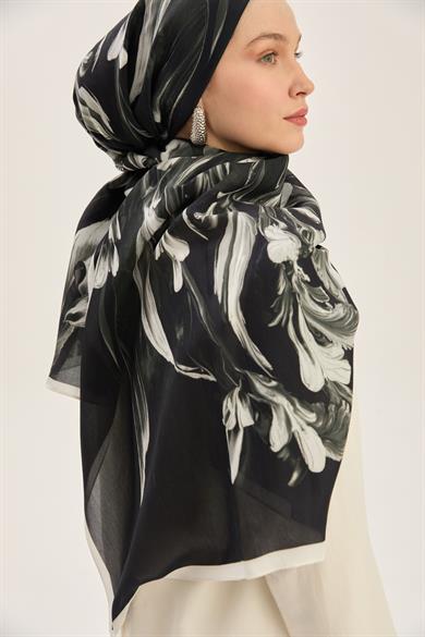 ARYA FLOŞ VİSKON 70*190 CM ŞAL - SİYAH